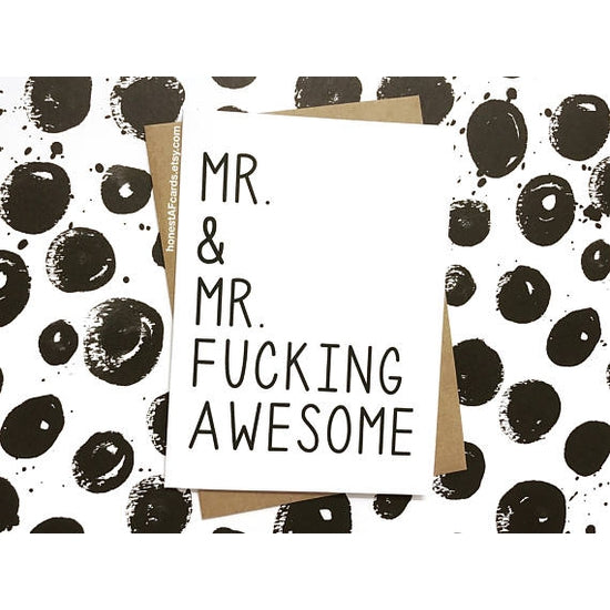 Mr. & Mr. Fucking Awesome - Wedding Anniversary Greeting Card - Mellow Monkey