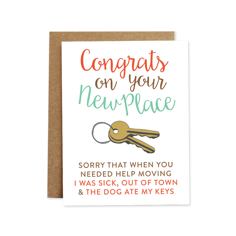 Congrats On Your New Place... - New Home Greeting Card - Mellow Monkey