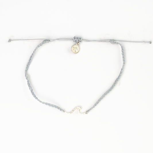 The Wave Project - Hammered Wave Anklet - Grey - Mellow Monkey