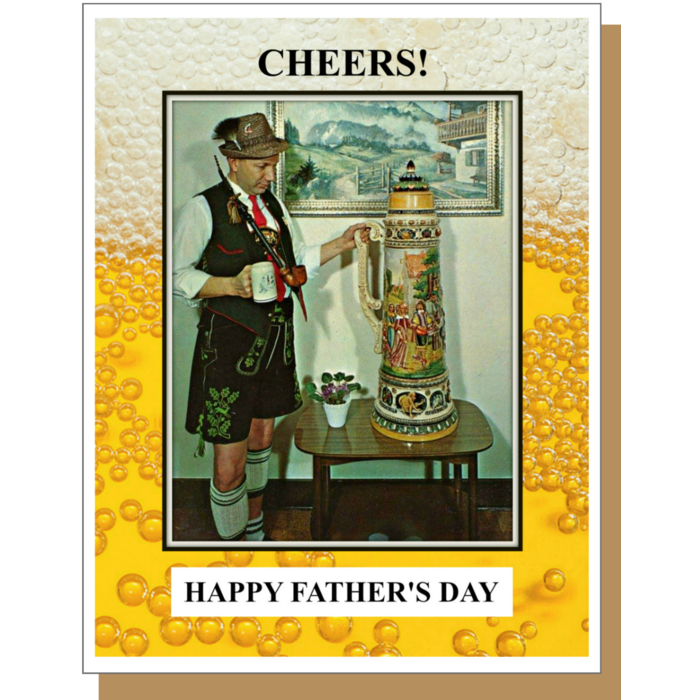 Cheers!  Happy Father's Day German Beer Stein - Greeting Card - Mellow Monkey
