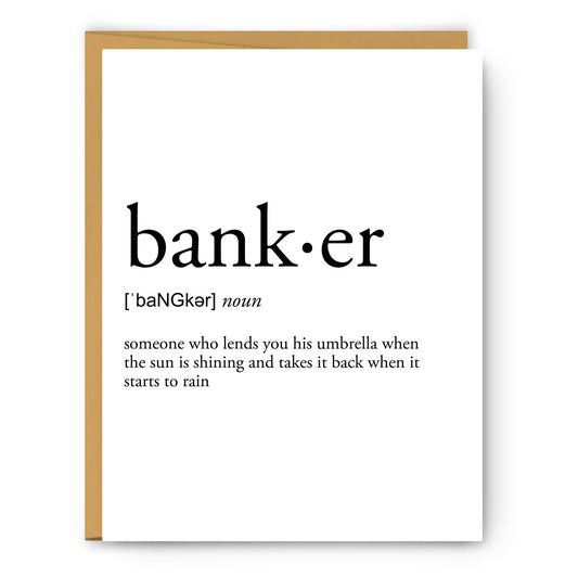 Footnotes - Banker Definition - Greeting Card - Mellow Monkey