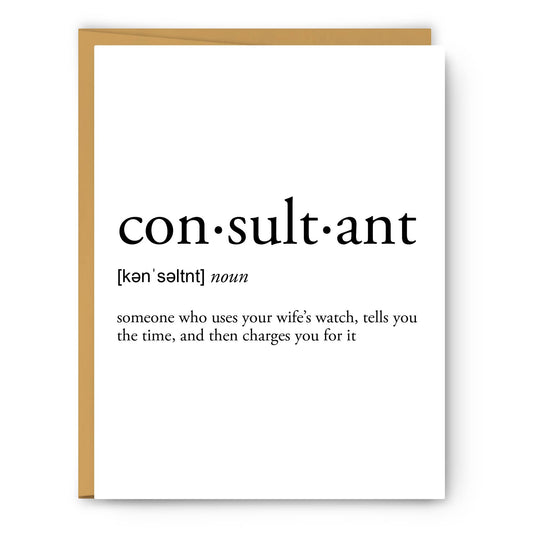 Footnotes - Consultant Definition - Greeting Card - Mellow Monkey