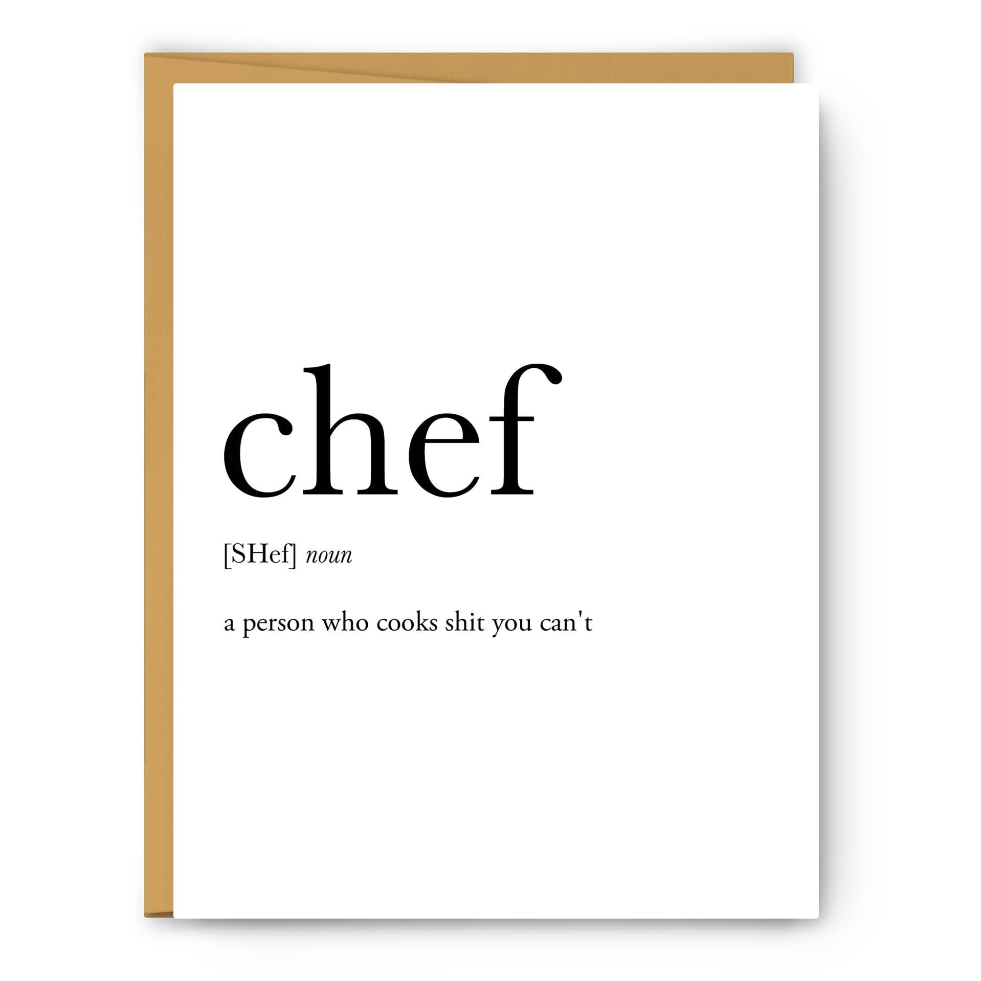 Footnotes - Chef Definition - Greeting Card - Mellow Monkey