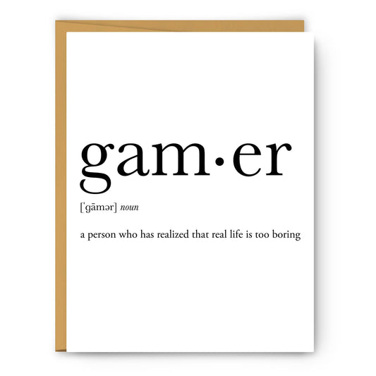 Footnotes - Gamer Definition - Greeting Card - Mellow Monkey