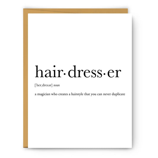 Footnotes - Hairdresser Definition - Greeting Card - Mellow Monkey