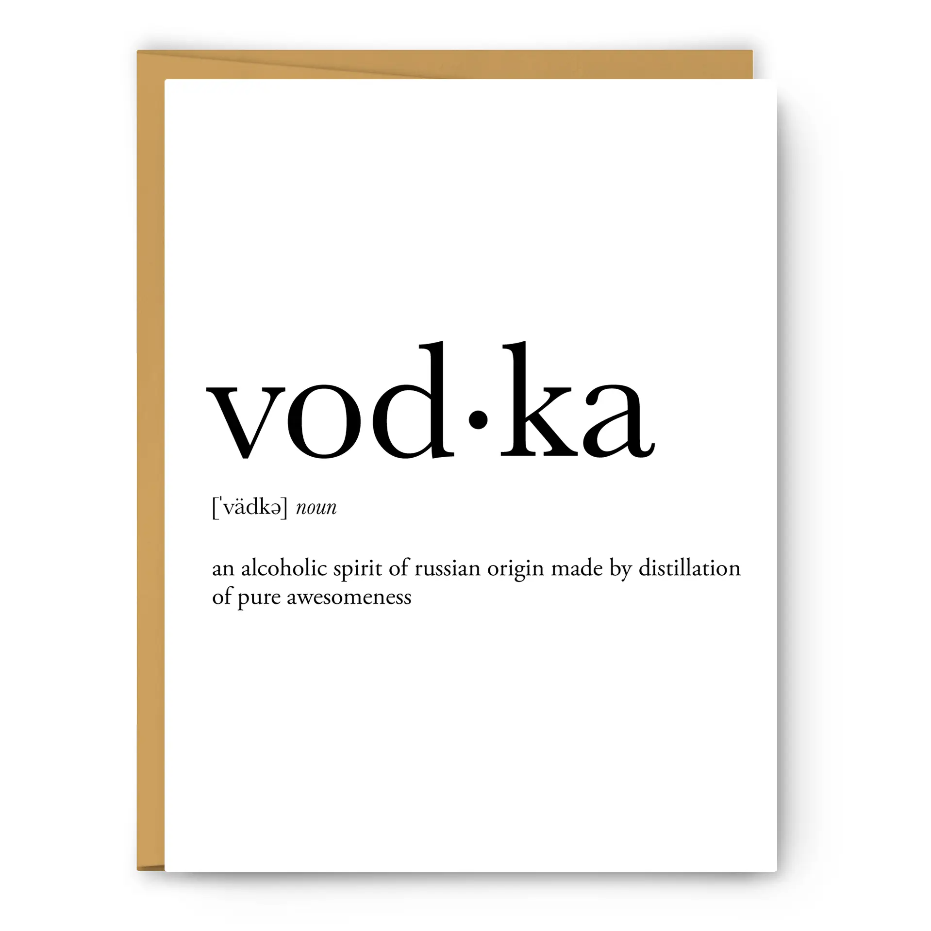 Footnotes - Vodka Definition - Greeting Card - Mellow Monkey
