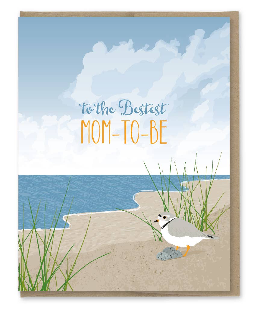 To The Bestest Mom-To-Be - Sand Piper Greeting Card - Mellow Monkey