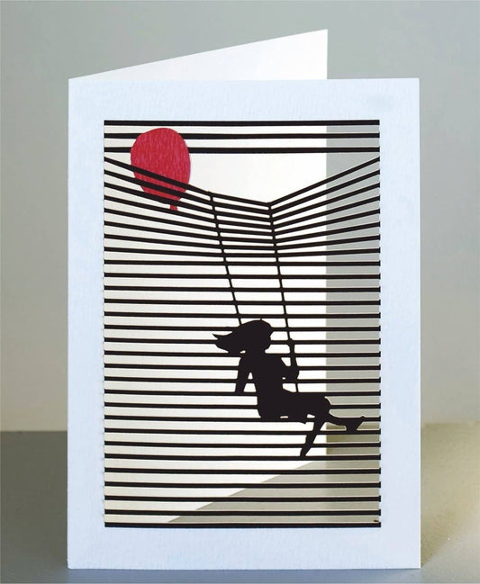 Shadywood Designs - Swinging with Heart Laser Cut Greeting Card - Mellow Monkey