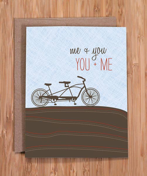 Me & You...You & Me Tandem Bike - Greeting Card - Mellow Monkey