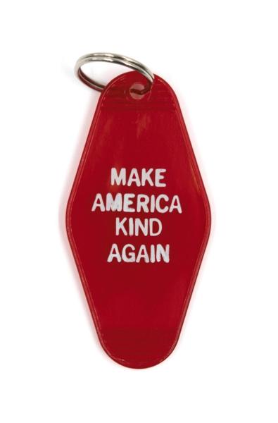 Make America Kind Again Red Translucent Motel Style Keychain - Mellow Monkey