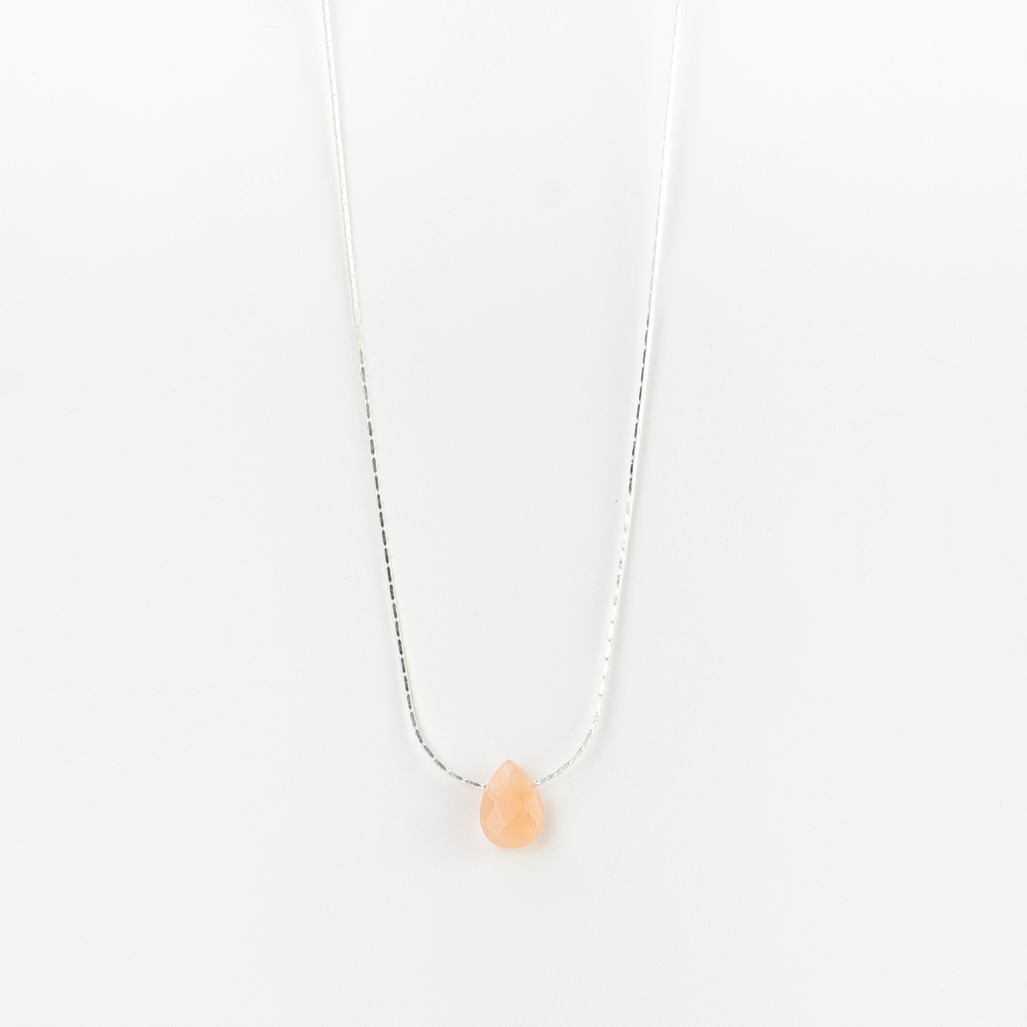 Samudra Pink Stone Necklace - Silver - Mellow Monkey