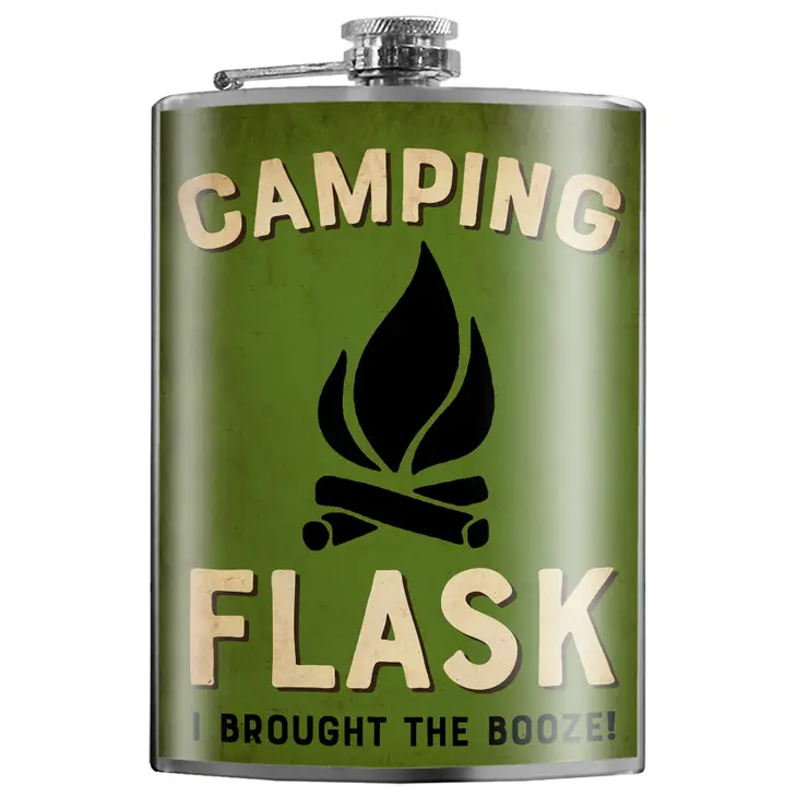 Camping Flask - Stainless Steel Flask - 8-oz - Mellow Monkey