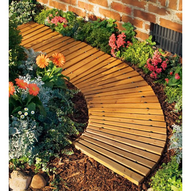 Roll-Out Curved Hardwood Pathway - 6-Feet - Mellow Monkey