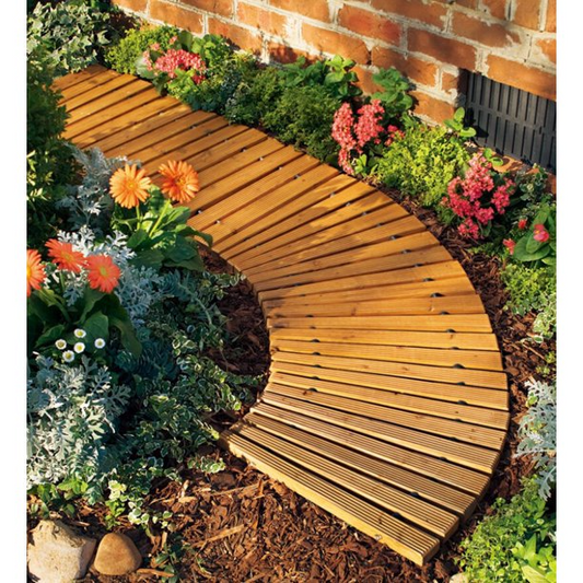 Roll-Out Curved Hardwood Pathway - 6-Feet - Mellow Monkey