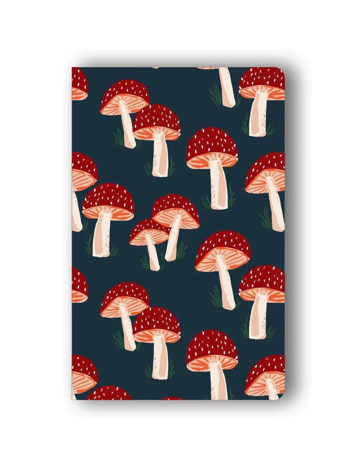 Denik Navy Mushrooms Classic Layflat Notebook - 8-1/4-in - Mellow Monkey