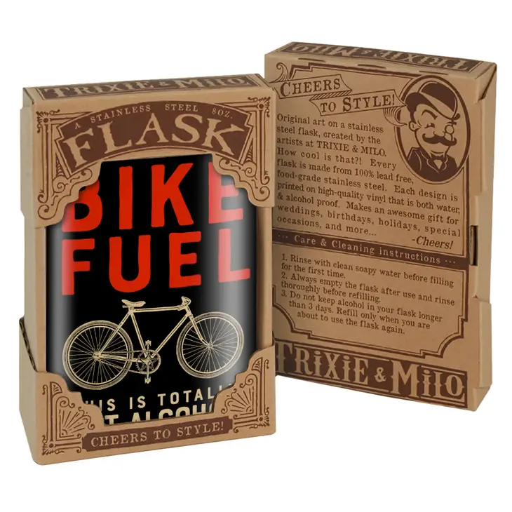 Bike Fuel - Stainless Steel Flask - 8-oz - Mellow Monkey