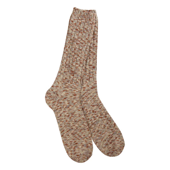 World's Softest Socks - Ragg Crew - Ribbed Leg - Ragg Taupe - Mellow Monkey