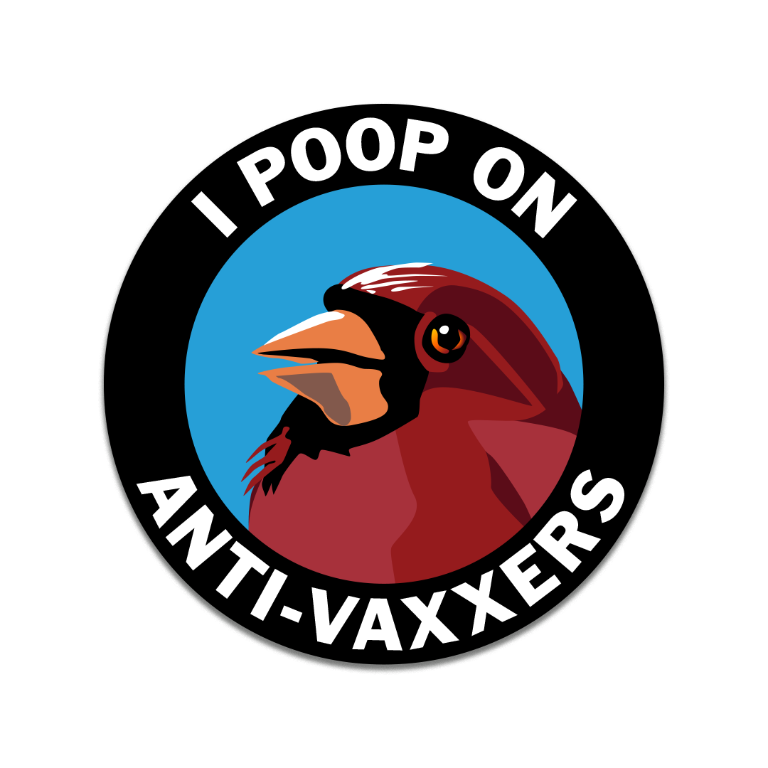 I Poop on Anti-Vaxxers - Vinyl Decal Sticker - 2-5/8-in - Mellow Monkey