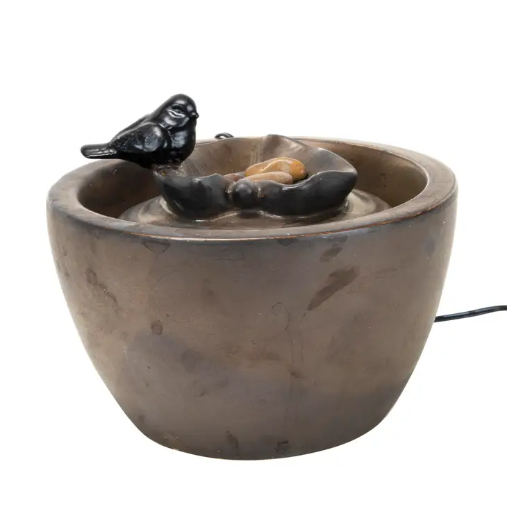 Sparrow On Leaf Fountain - 7 Inches - Mellow Monkey