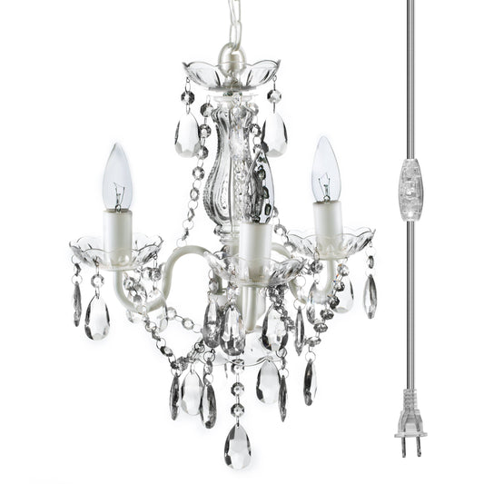 Chandelier - 3 Light - Plug In - Crystal Clear - Mellow Monkey