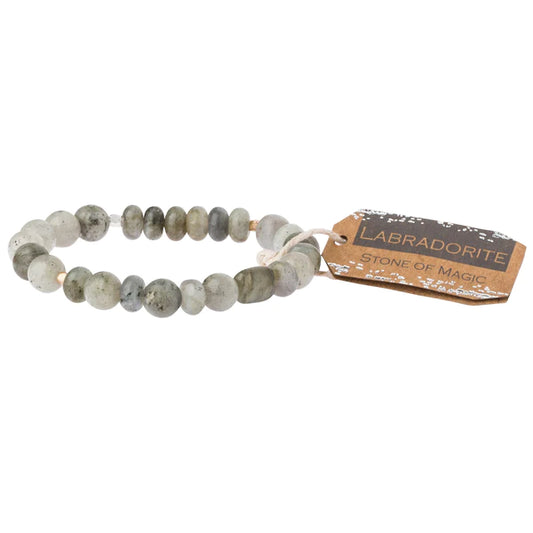 Labradorite Stone Bracelet - Stone of Magic - Mellow Monkey