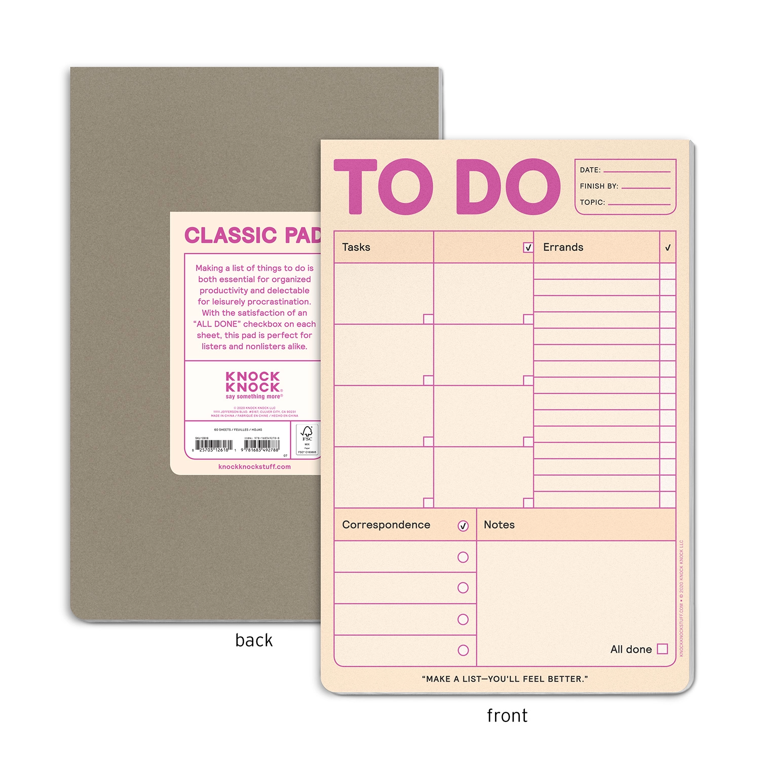To Do Organizer Notepad - 9-in - Mellow Monkey