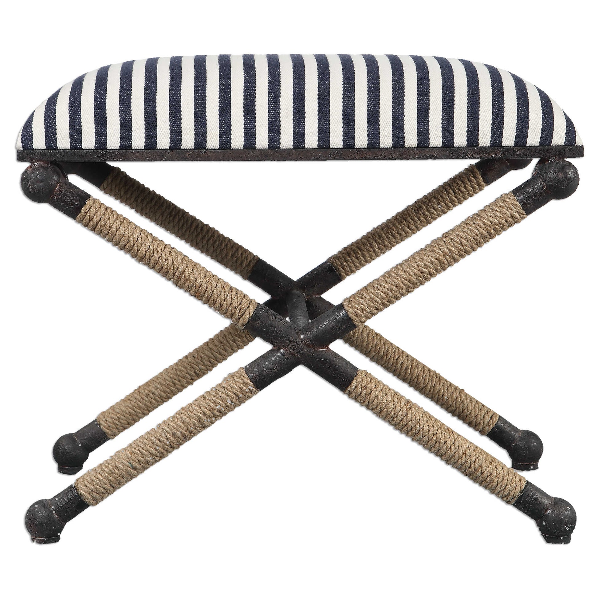 Braddock Small Cushioned Striped Bench 24-in - Mellow Monkey