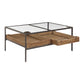 Uttermost Silas Glass Top Storage Coffee Table in Aged Steel - 40-in - Mellow Monkey