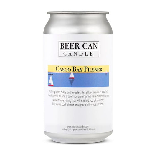 Beer Can Candle - Casco Bay Pilsner - 100% Soy Wax Small Batch - Mellow Monkey
