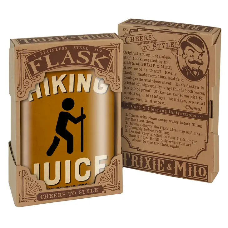 Hiking Juice - First One To The Top Wins - Stainless Steel Flask - 8-oz - Mellow Monkey