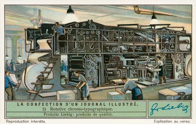 Old Newspaper Business Rotary Press - Vintage Postcard - 3-1/2 x 5-1/2-in. - Mellow Monkey