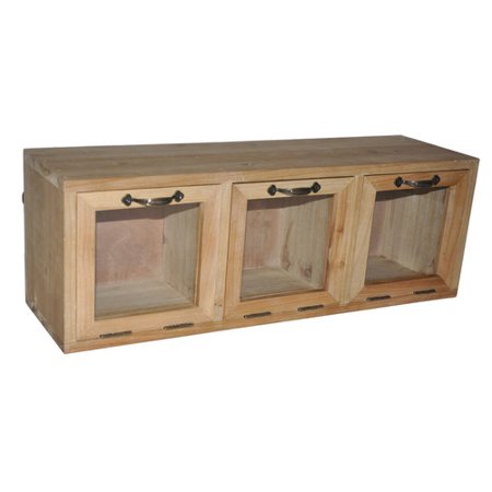 Wood Hanging Cabinet with 3 Glass Doors - 24-in - Mellow Monkey