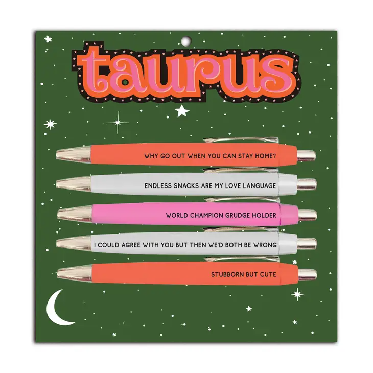Taurus - 5 Pen Astrology Set - Mellow Monkey