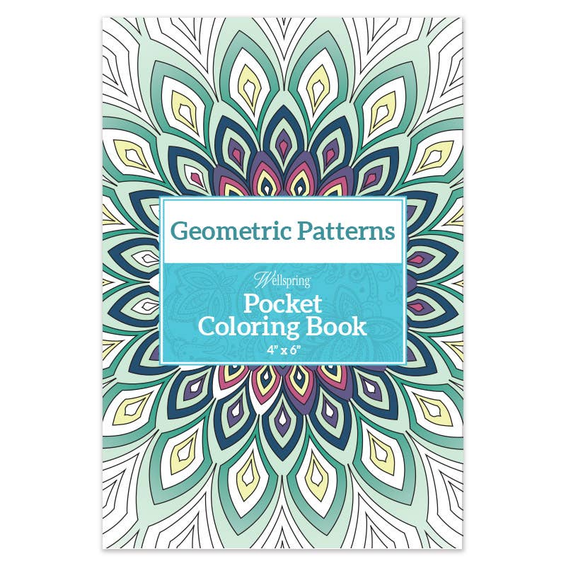 Geometric Pattern Pocket Coloring Book - Mellow Monkey