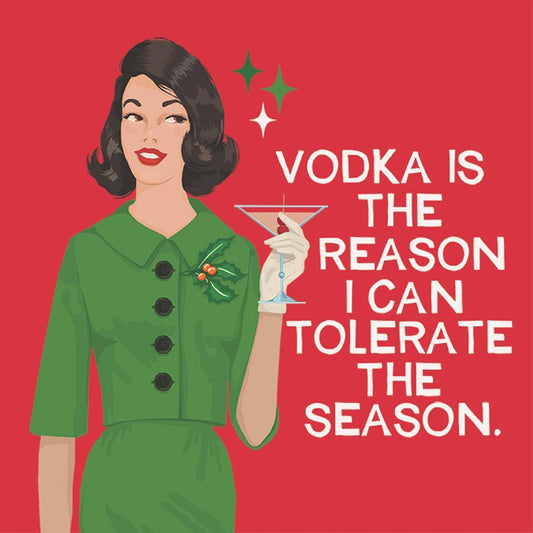 Vodka Is The Reason I Can Tolerate The Season - Cocktail Beverage Napkins 20-Ct - Mellow Monkey