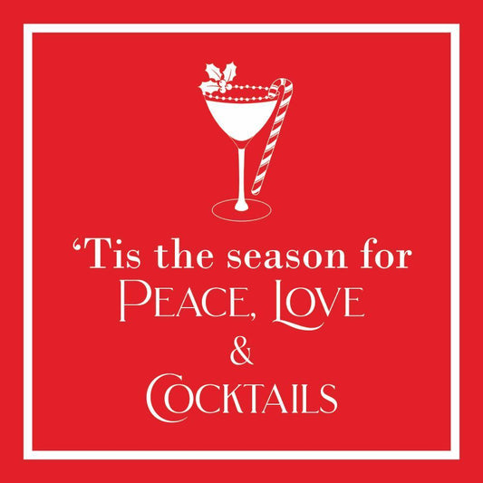 Tis The Season For Peace, Love and Cocktails - Cocktail Beverage Napkins 20-Ct - Mellow Monkey