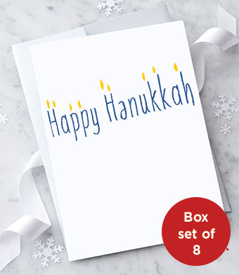 Happy Hanukkah Boxed Set - Holiday Greeting Cards - Boxed Set of 8 - Mellow Monkey