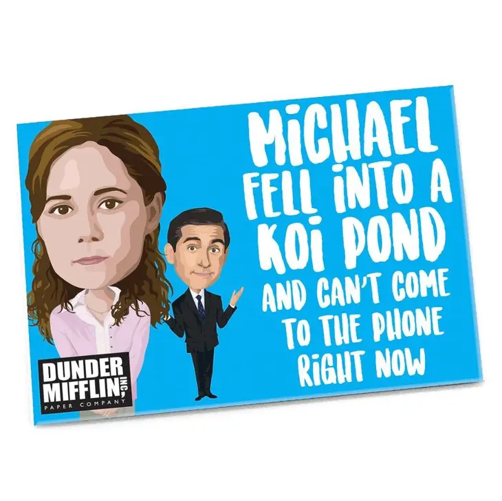 Michael Fell Into a Koi Pond - The Office Magnet - 2-1/2-in. x 3-1/2-in. - Mellow Monkey