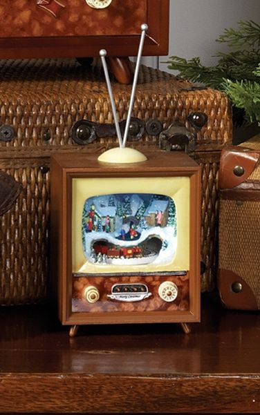 Timeless Trimmings Animated Holiday Musical Retro Television TV 10-in - Mellow Monkey