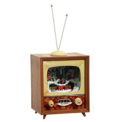 Timeless Trimmings Animated Holiday Musical Retro Television TV 10-in - Mellow Monkey