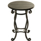 Bright Botanical Black Vintage Wood Plank and Metal Side Table - 25-in - Mellow Monkey