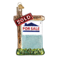 Old World Christmas Handcrafted Blown Glass Ornament - Realty Sign - Mellow Monkey