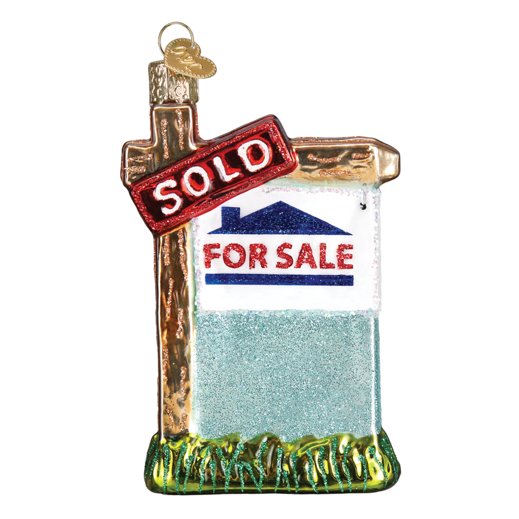 Old World Christmas Handcrafted Blown Glass Ornament - Realty Sign - Mellow Monkey