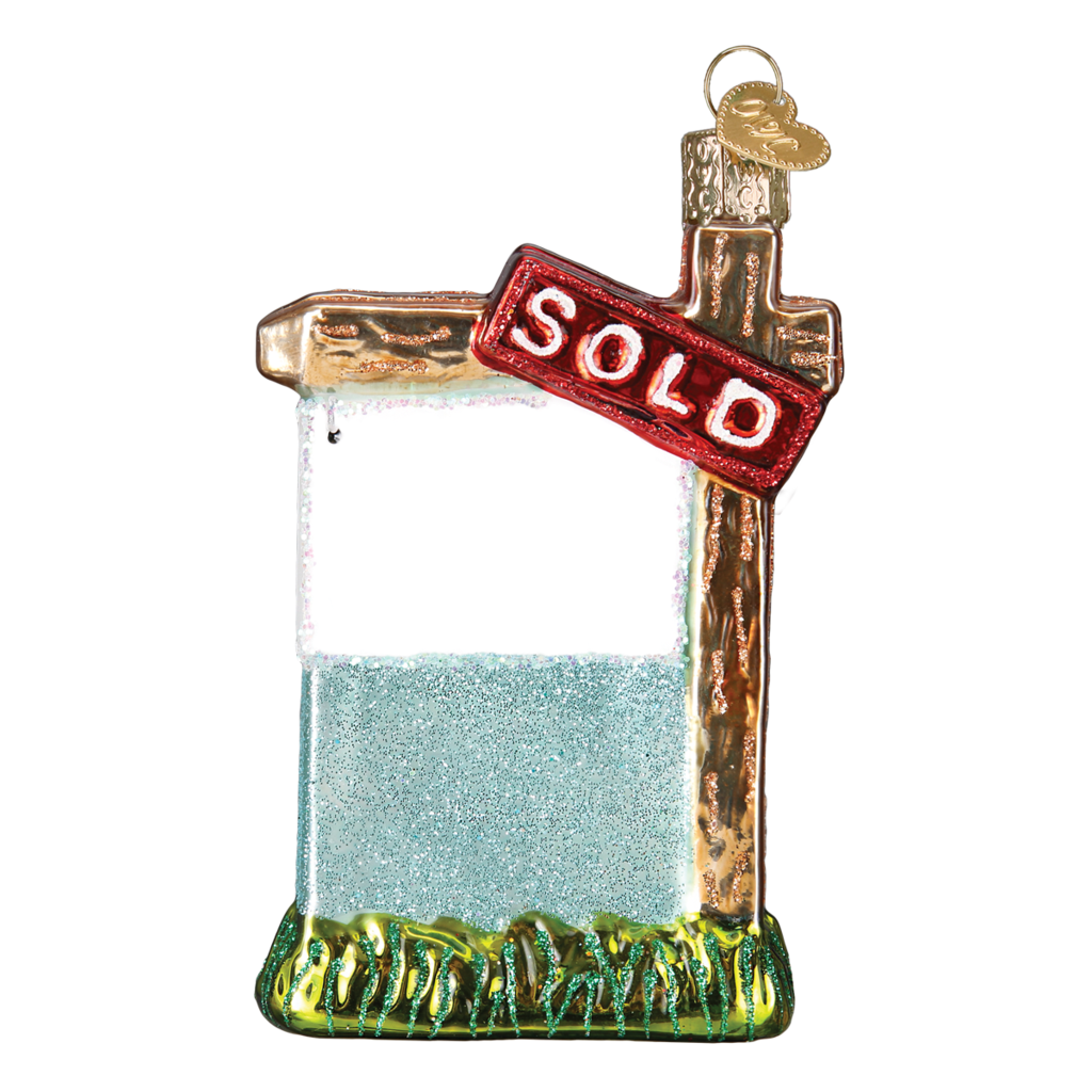 Old World Christmas Handcrafted Blown Glass Ornament - Realty Sign - Mellow Monkey