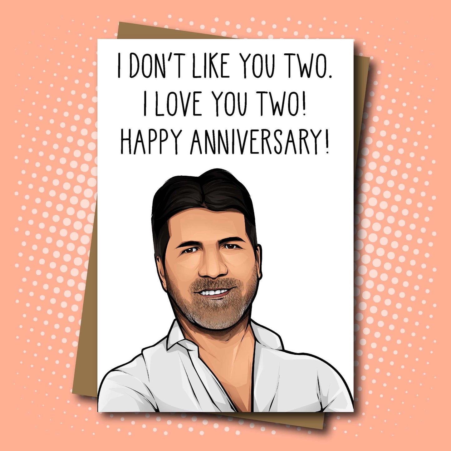 I Don't Like You Two. I Love You. Happy Anniversary - Jumbo Greeting Card - Mellow Monkey