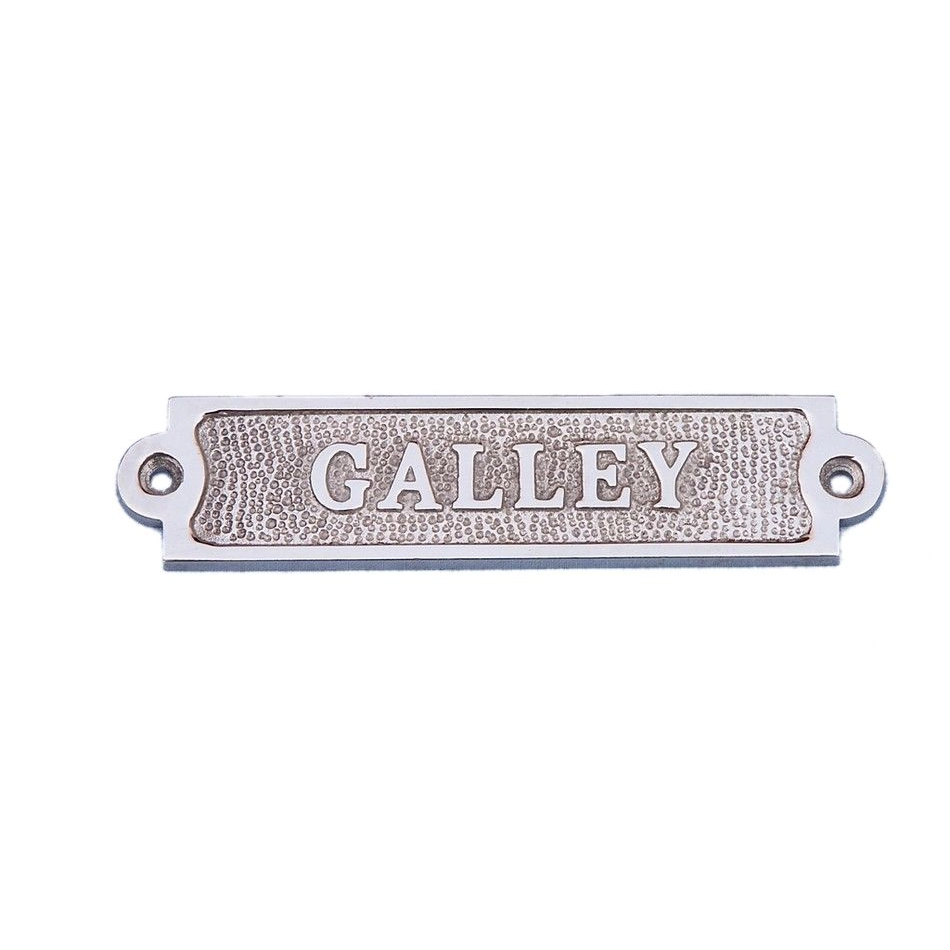 Nautical Chrome Galley Plaque - 6-in - Mellow Monkey