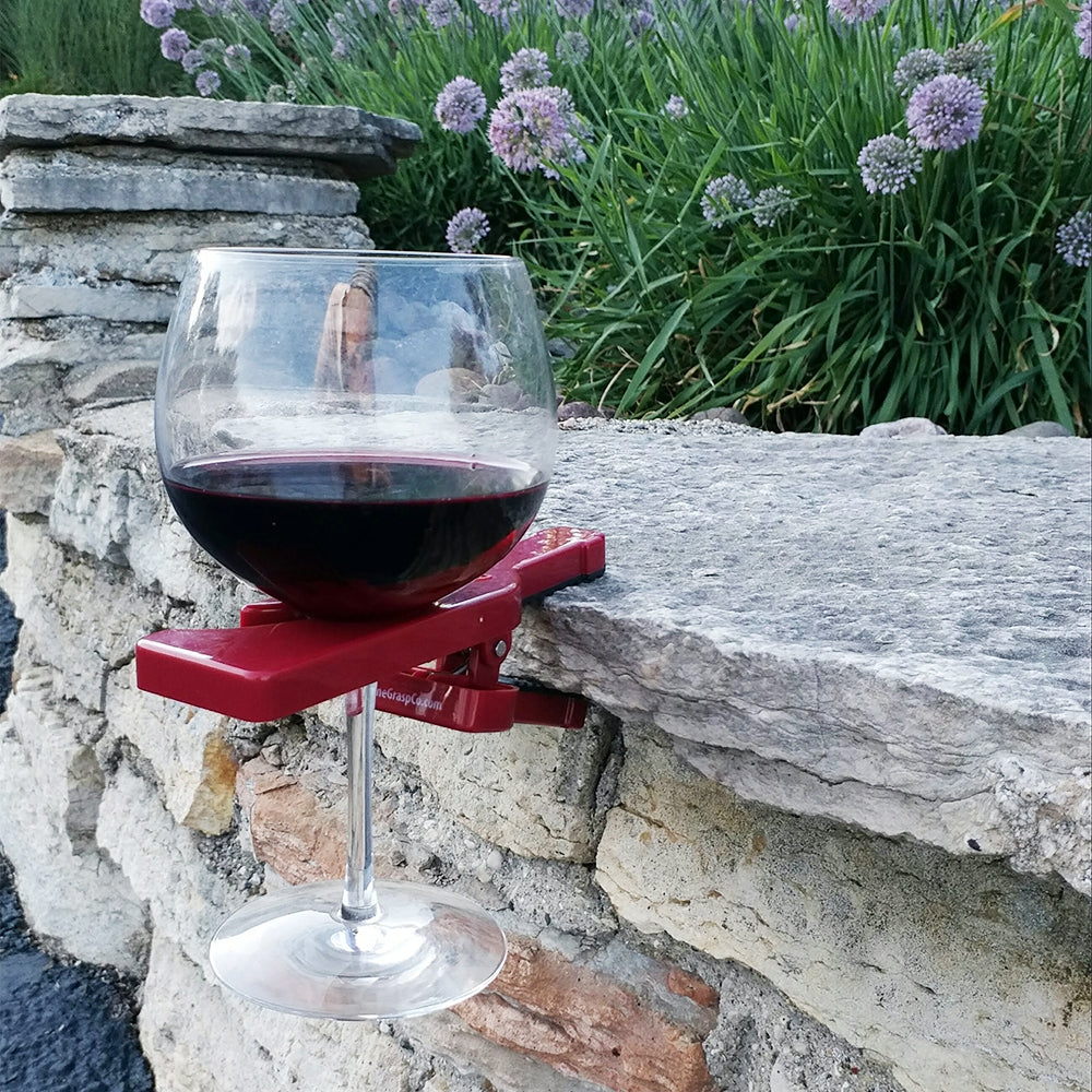 WineGrasp Stemware Glass Holder Clamp - Attach To Outdoor Chairs - For  Wine, Martini & Champagne Glasses