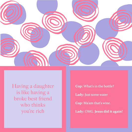 Double Sided Cocktail Napkin - Having A Daughter - Mellow Monkey