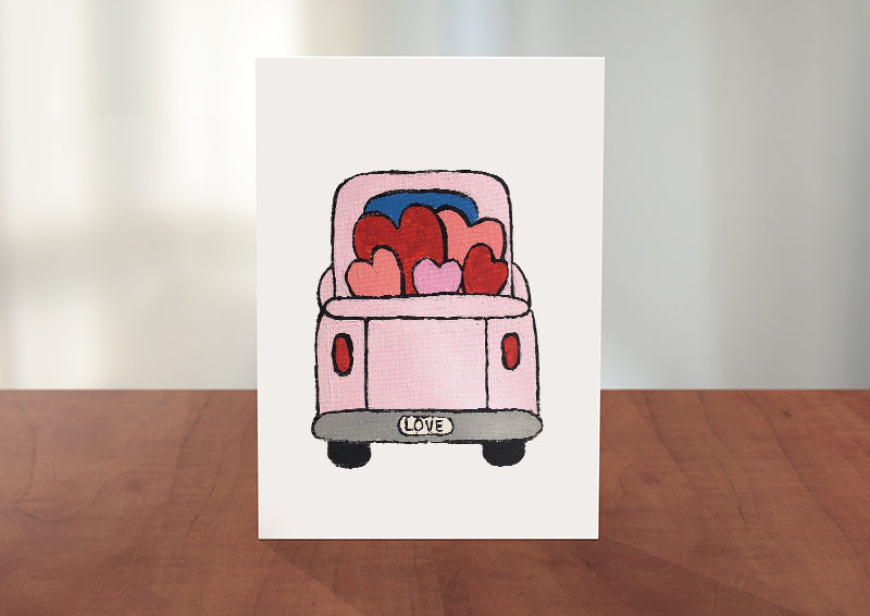 Pickup Truck of Love Greeting Card - Mellow Monkey