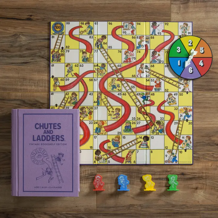 Chutes And Ladders - Board Game - Vintage Bookshelf Edition - Mellow Monkey